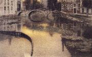 Fernand Khnopff Memory of Bruges,The Entrance of the Beguinage oil painting